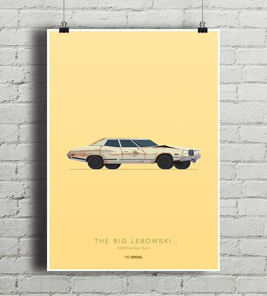 Big Lebowski - Ford Gran Torino - plakat 61x91 minimalmill