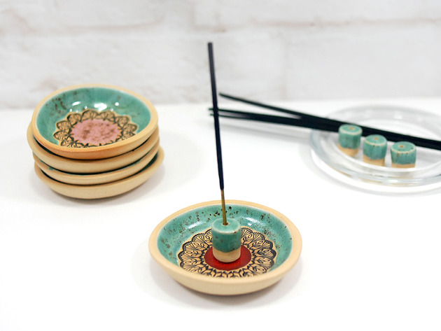 Podstawki pod kadzidełka Ceramiczna podstawka na kadzidło, świeczkę, biżuterię