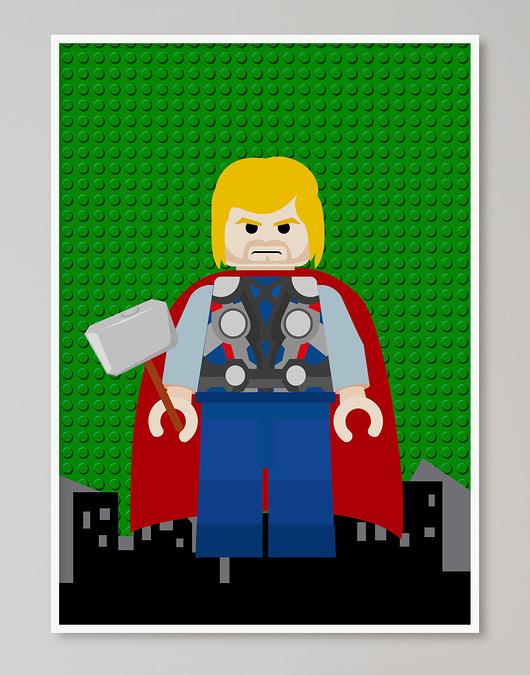 obrazy i plakaty do pokoju dziecięcego Lego Superbohater "Thor"