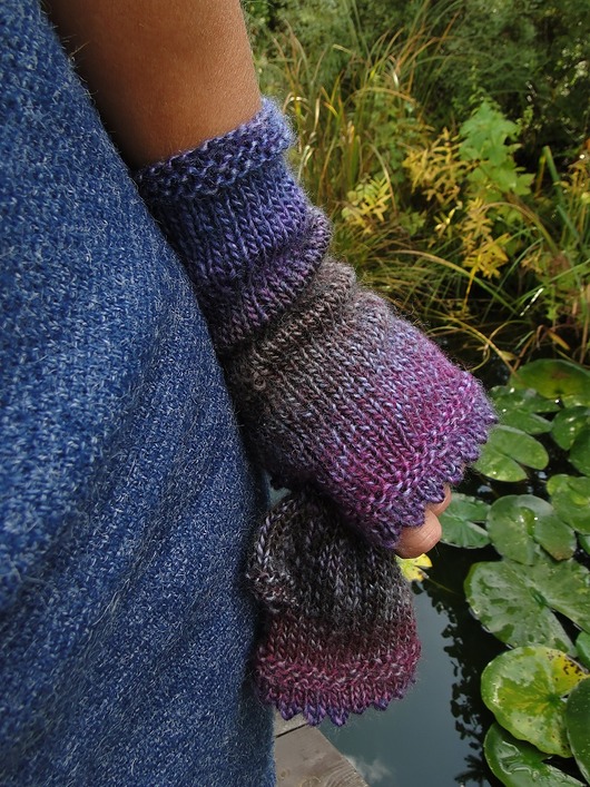 wrzos / mitenki agat handmade