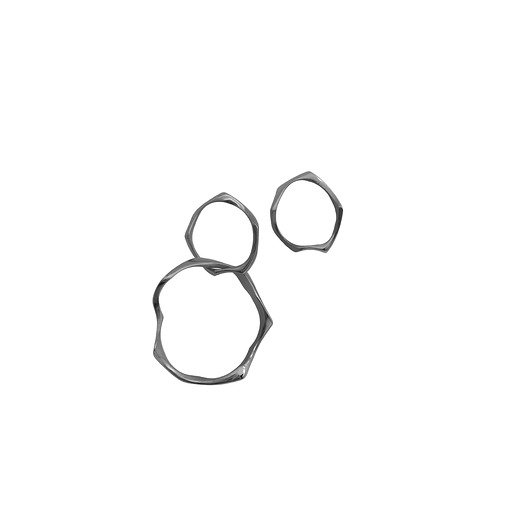 kolczyki srebrne Kolczyki srebrne WAVES Circle asymmetrical / black silver earrings