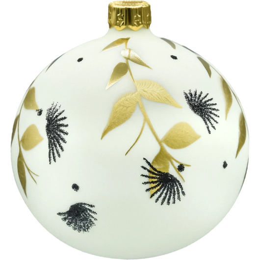 bombki Bombki okrągłe białe: złota gałązka