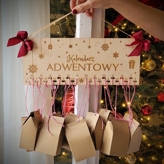 dekoracje świąteczne Kalendarz Adwentowy Śnieżynki
