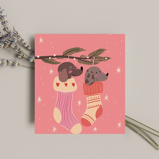 kartki świąteczne Kartka świąteczna Merry Puppies