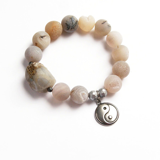 bransoletki z kamieni naturalnych LUX, UNIKATOWA bransoleta :: agat druzy