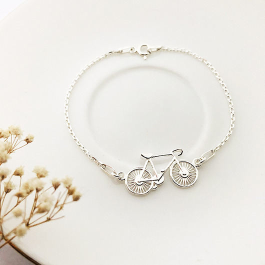 bransoletki srebrne Bransoletka z rowerem, srebrny rower