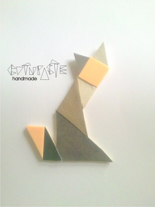 Tangram Kot- broszka cutnpaste