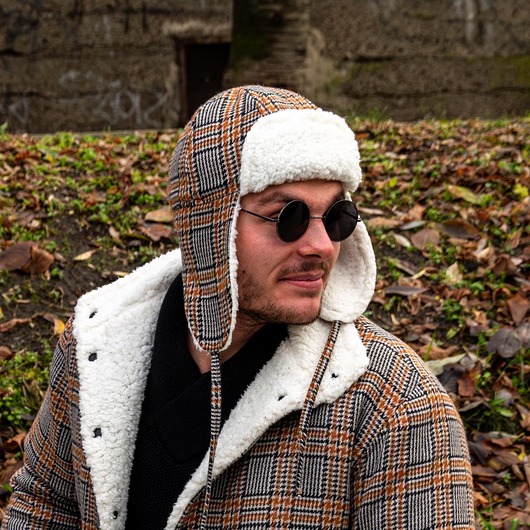 czapki i kapelusze męskie Ciepła Czapka W Stylu Aviator Z Nausznikami