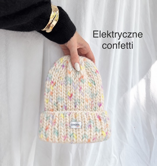 czapki damskie Czapka Lily 100% wełna *elektryczne confetti*