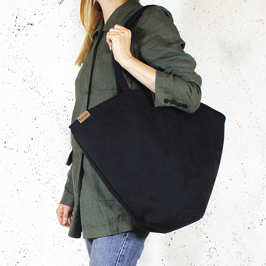 Shelly bag czarna torba nubuk syntetyczny vegan  hairoo