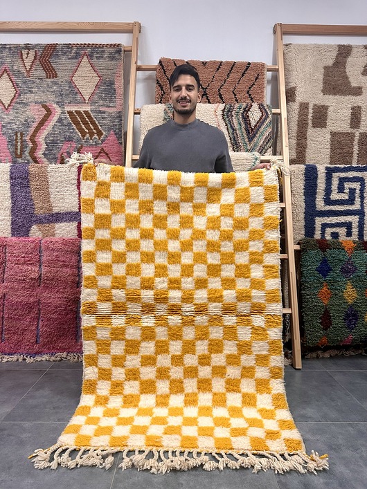 dywany Dywan w kratkę Mehira - marokański, wełniany