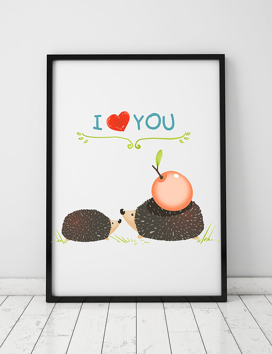 plakat. i love YOU (format A3) Love Life and Forest