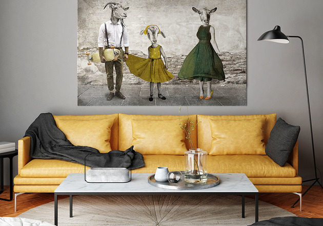 Obraz - Kozłowscy- Kozia rodzina 120x80. LUdesign gallery