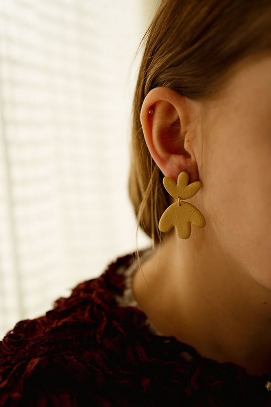 kolczyki z masy plastycznej Wiszące kolczyki TULIPANY