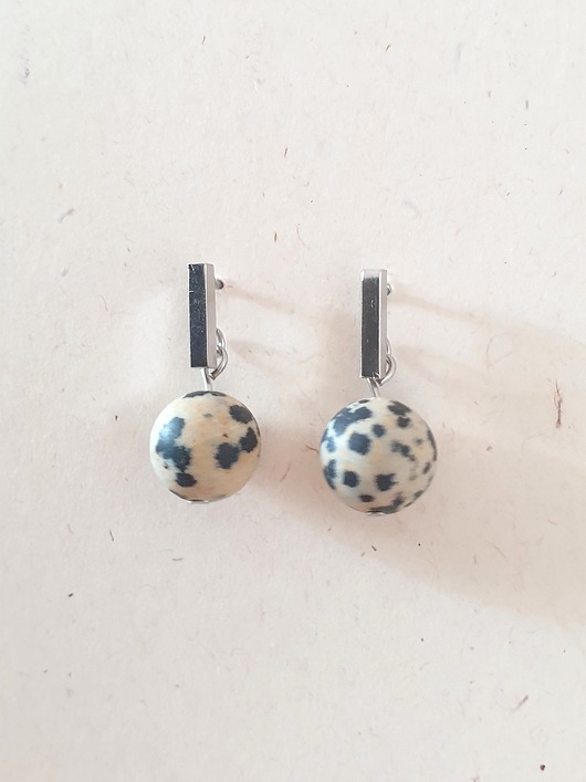 kolczyki z kamieniami Kolczyki PATYCZKI jaspis dalmatyński