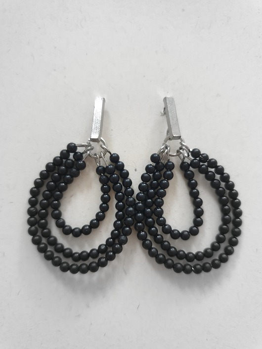 kolczyki z kamieniami Kolczyki ROOTS czarny turmalin