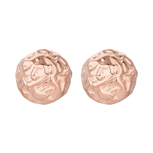 kolczyki pozłacane Kolczyki duże gniecione koła z różowego złota