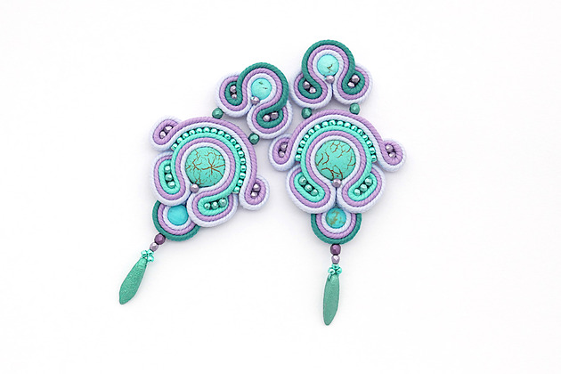 kolczyki soutache Turkusowa laguna 2