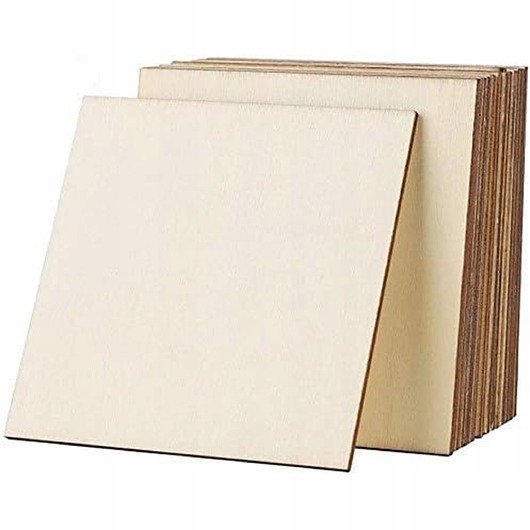 akcesoria różne Kwadraty ze sklejki 100SZT Drewniane kwadraty Scrapki kwadrat Baza 5x5cm