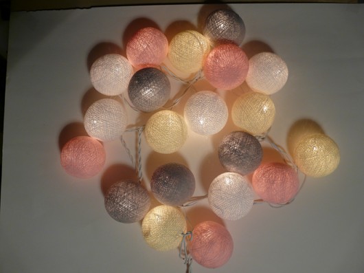Qule Lampki Cotton Balls Light Love Soft Gray qule