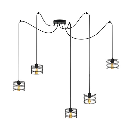 lampy wiszące Pięcioramienny żyrandol industrialny pająk ALAMOS L5