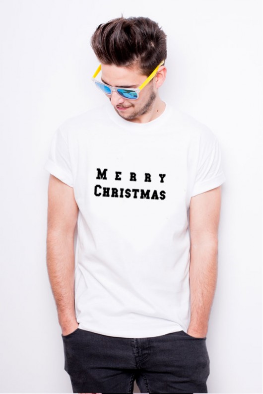 T-shirt męski z nadrukiem - Merry Christmas AllbagAllprints