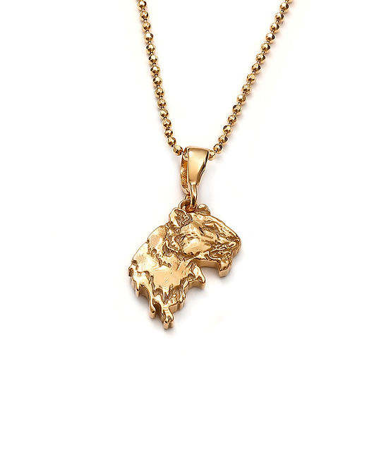 wisiory Tygrys mini amulet ze złoconego srebra