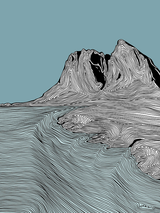 plakaty Niebieskie Lofoty / Góry / Norwegia / Grafika