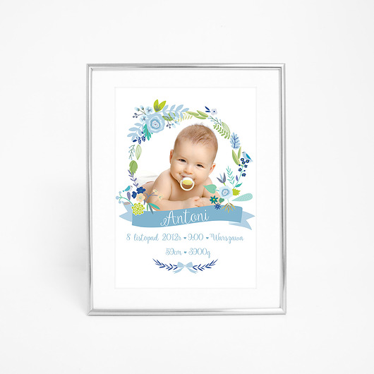 Spersonalizowana metryczka z imieniem dziecka PRINTLOVE