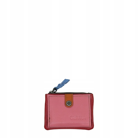portfele damskie Portfel portfelik mały skórzany miejsce na bilon karty eko OLIVKA