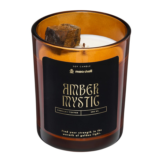 świeczniki i świece Naturalna świeca sojowa 200ml AMBER MYSTIC