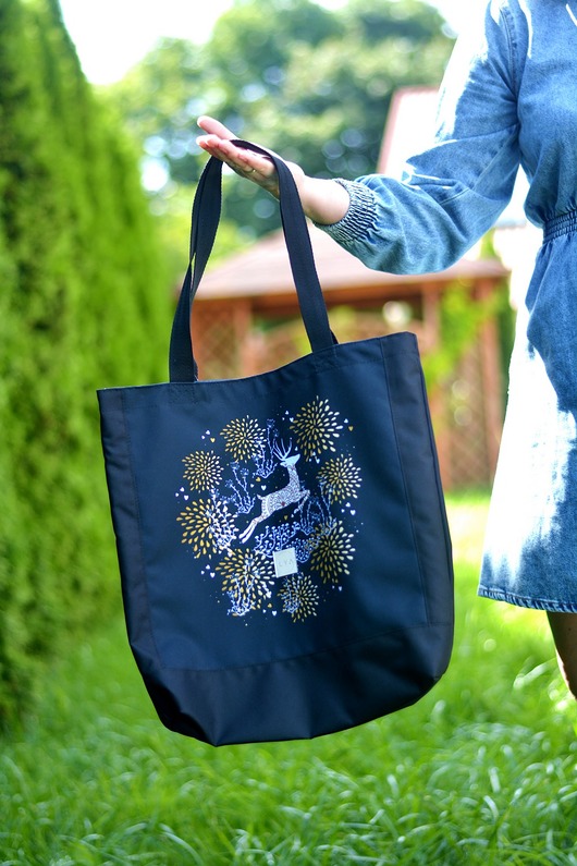 torby na ramię Torba shopper na zakupy wodoodporna shopperka renifer