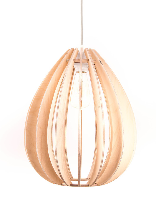 lampy wiszące Drewniana lampa industrialna sufitowa ABAŻUR HIT