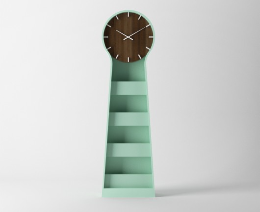Key CLOCK  zegar podłogowy, stojący gazetownik Furia Design