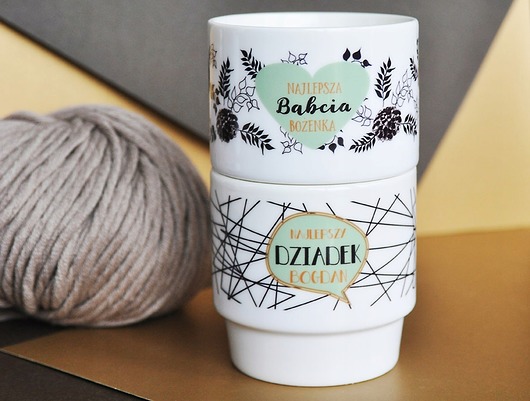 kubki Kubek z imieniem babci i dziadka, zestaw