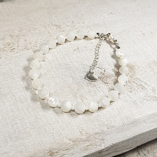 bransoletki srebrne Bransoletka z masy perłowej bs9