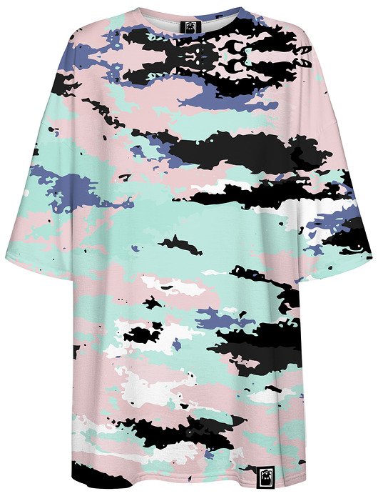 t-shirt damskie DR.CROW T-shirt Damski Oversize Camo Light