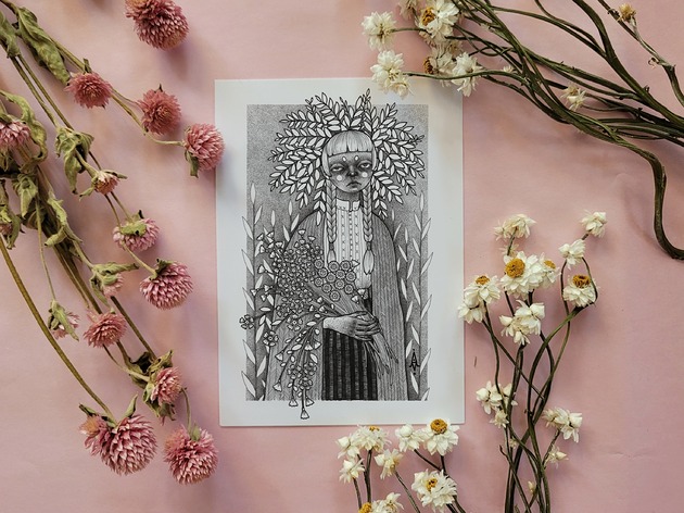 kartki okolicznościowe - wydruki Majowa Panna pocztówka/miniprint A6