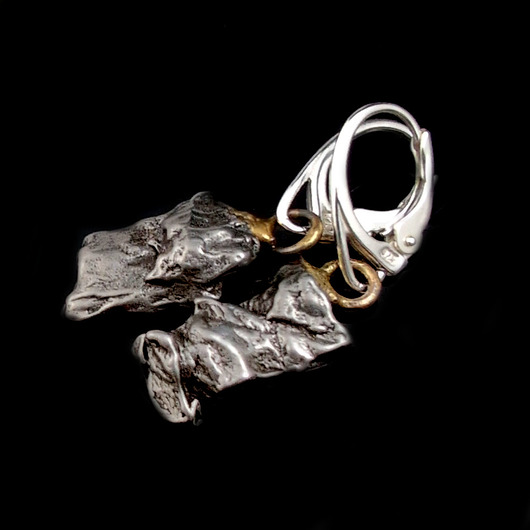 kolczyki srebrne Kolczyki srebrne surowe meteoryty