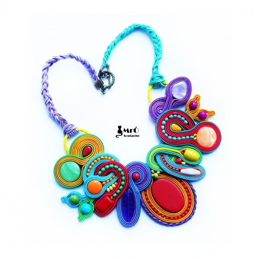 Zjawiskowy i megakolorowy naszyjnik Mró Soutache