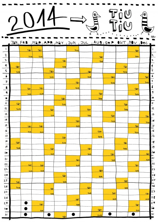 KALENDARZ 2014 Tiu Tiu pracownia rysunku