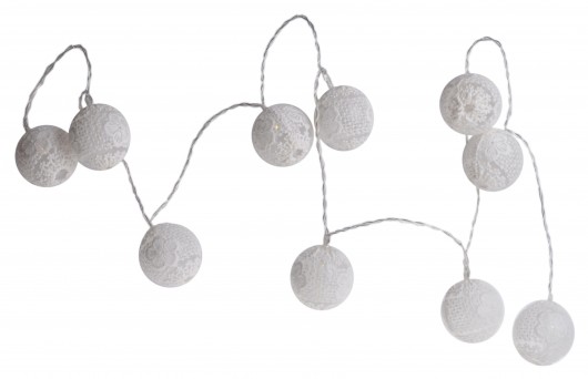 Koronkowe Cotton Balls białe 185 cm MIA home