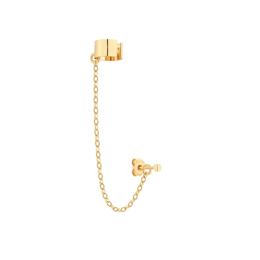 nausznice Złota nausznica z łańcuszkiem i kulką