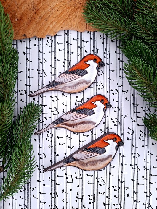 Ozdoby na ścianę Ceramiczny ptak 3 sztuki dekoracja ścienna