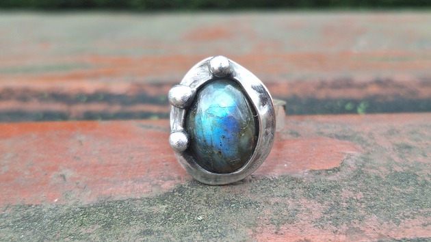 pierścionki - różne Labradoryt - pierścionek regulowany