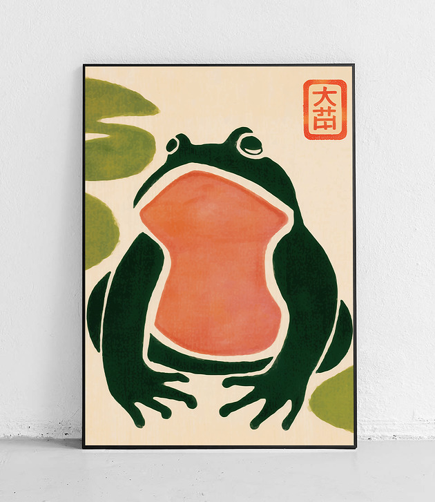 plakaty Plakat Żaba w japońskim stylu