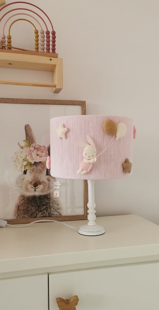 lampy do pokoju dziecka Klosz do lampki nocnej z podstawą do pokoju dziecięcego