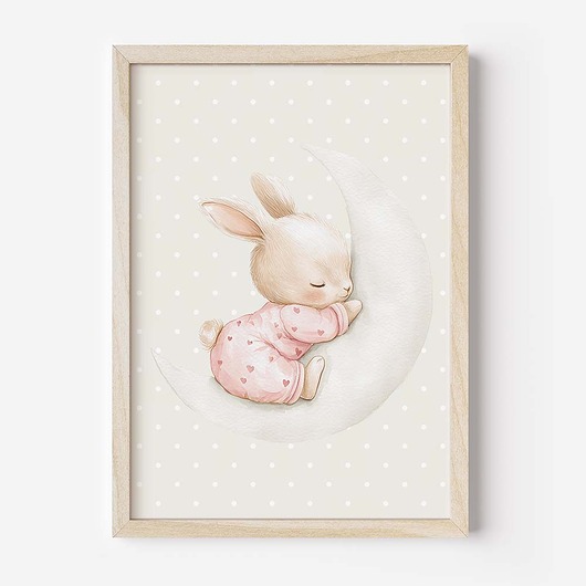 obrazy i plakaty do pokoju dziecięcego Plakat Na Ścianę Dla Dziewczynki Różowe króliczki nr. 12