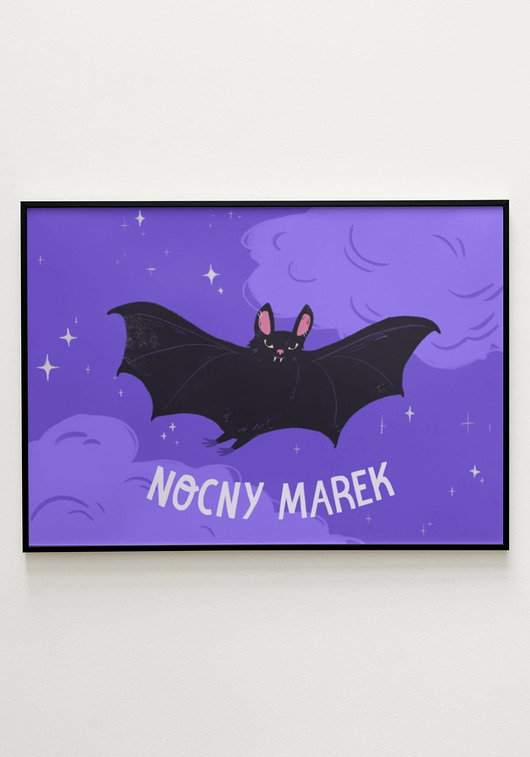 obrazy i plakaty do pokoju dziecięcego Plakat Nietoperz  Nocny Marek