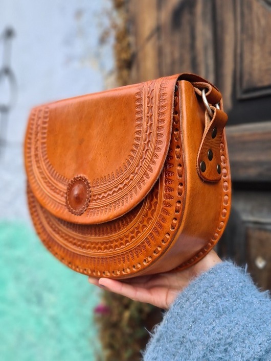 torby na ramię Torebka skórzana ręcznie robiona góralska listonoszka Tonala wzory